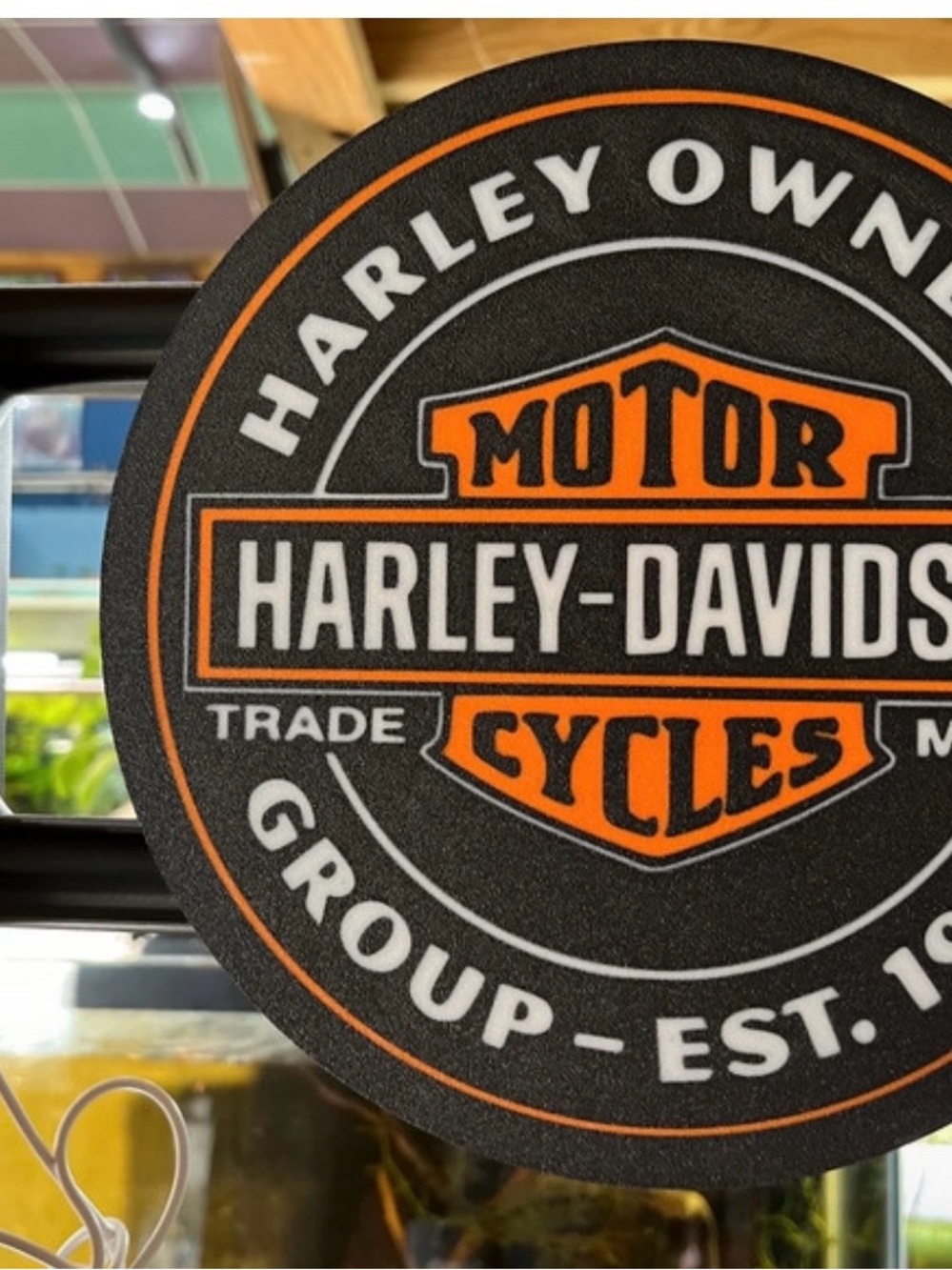 Harley-Davidson Black and Orange Round Sign - Harley-Davidson Home Accent